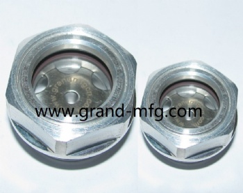 Pneumatic liquid off-loading equipment aluminum sight glass oil levels