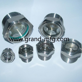 Hexagon Stainless Steel Oil level Sight Glass window Plug NPT Thread