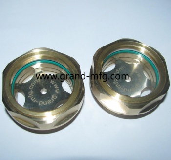 Metal coolant expansion tank sight glass plug